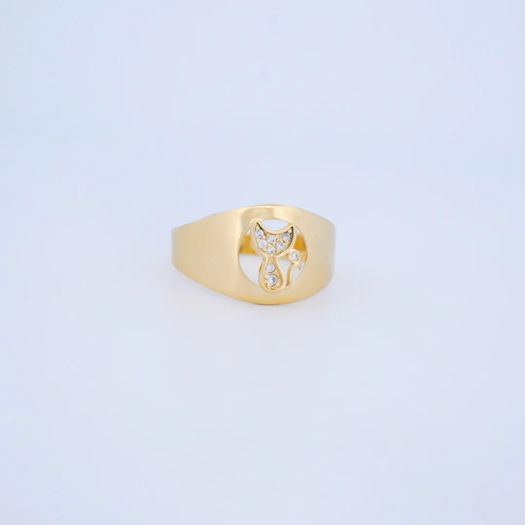 1564536.webp ANILLO PARA DAMA GATO CON PIEDRAS EN ORO 18K - Image 1
