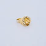 Anillo para Hombre Herradura Caballo Piedras en Oro 18 Kilates