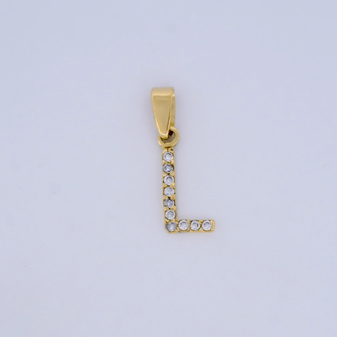1564582.webp DIJE LETRA L PIEDRAS EN ORO 18 KILATES - Image 1
