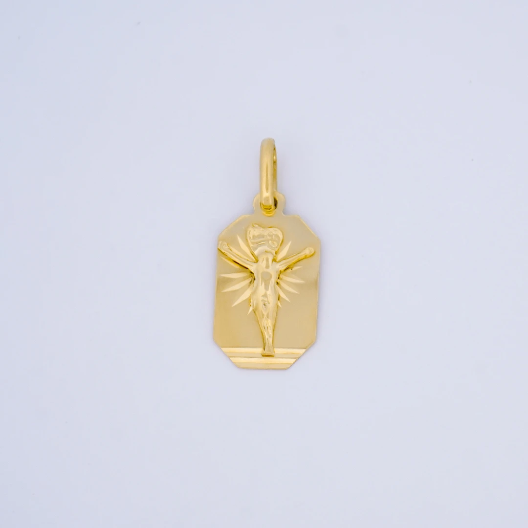 1564584.webp DIJE PLACA CRISTO DIAMANTADA EN ORO 18 KILATES - Image 1