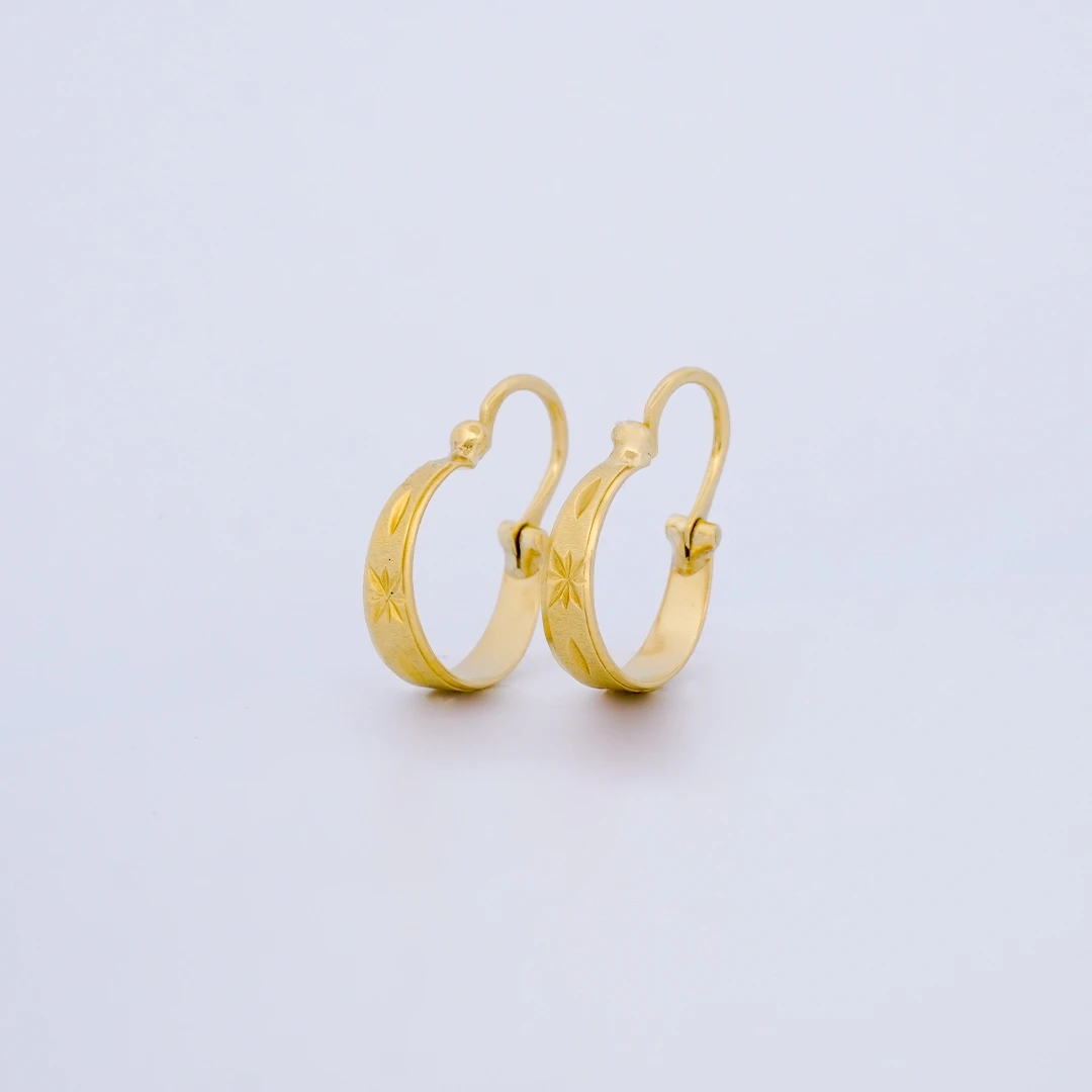 1564585.webp Aretes Candongas Diamantadas Medianas en Oro 18 Kilates - Image 1