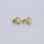 Aretes Topos Media Bola Oro en Oro 18 Kilates