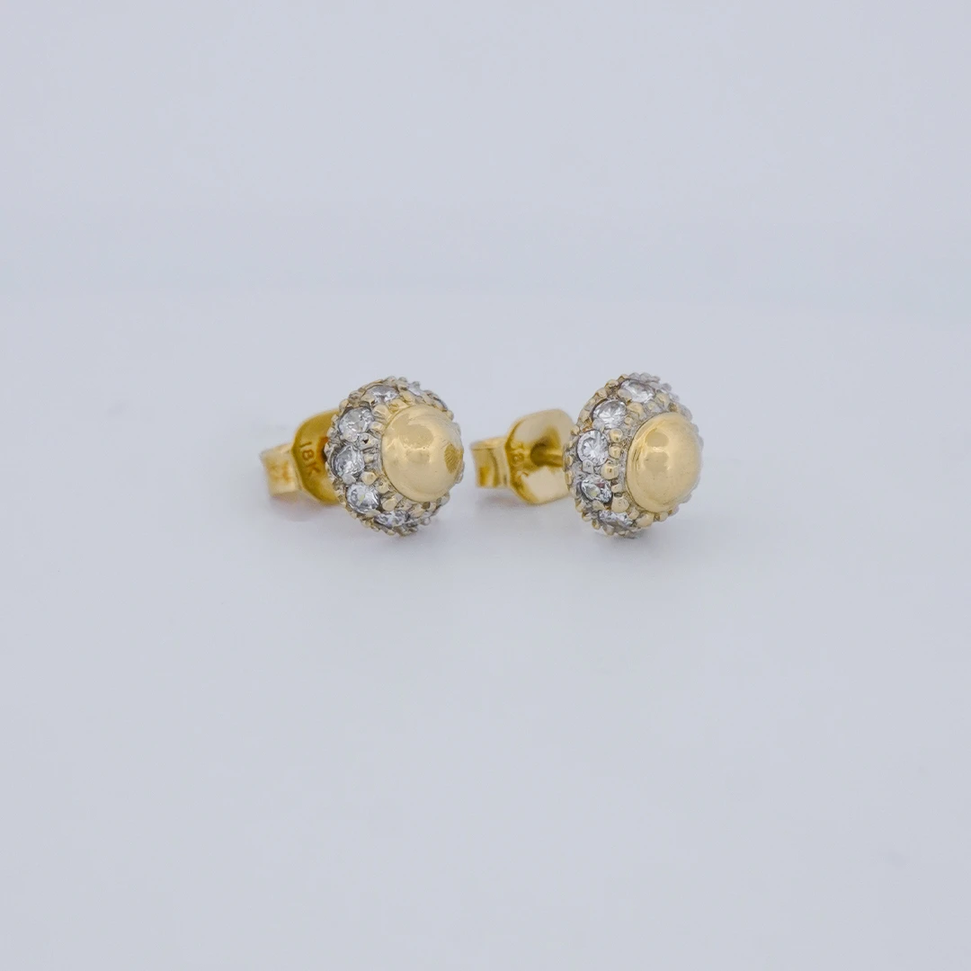 1572058.webp ARETES TOPOS MEDIA BOLA ORO EN ORO 18 KILATES - Image 1