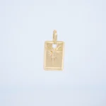 Dije Cristo Placa Oro en Oro 18 Kilates