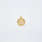 Dije Medalla Virgen Maria Corazon Jesus Oro en Oro 18 Kilates