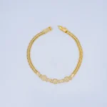 PULSO DE TEJIDO CHINO BOLAS DE FUEGO EN ORO 18K