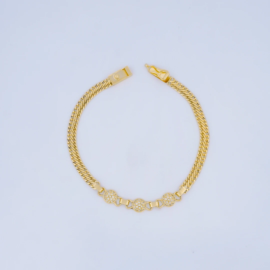 1634800.webp PULSO DE TEJIDO CHINO BOLAS DE FUEGO EN ORO 18K - Image 1