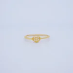 ANILLO PARA DAMA CORAZÓN CORRUGADO EN ORO 18K