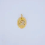 DIJE MEDALLA LETRA R EN ORO 18K