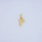 DIJE LETRA P CON PIEDRAS EN ORO 18K