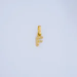 DIJE LETRA F CON PIEDRAS EN ORO 18K