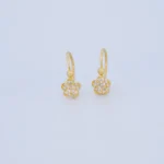 ARETES FLOR EN ORO 18K