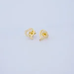 ARETES TOPOS CORAZÓN CALADO EN ORO 18K