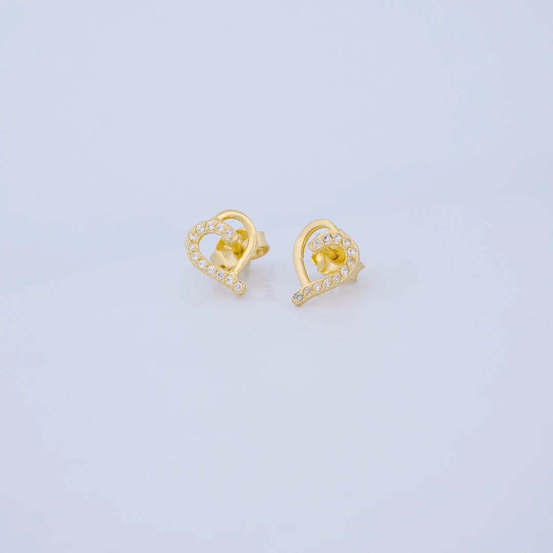1634845.webp ARETES TOPOS CORAZÓN CALADO EN ORO 18K - Image 1