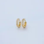 Aretes Candongas Tennis Pequeñas en Oro 18 Kilates