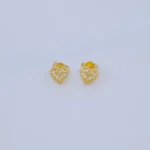 ARETES TOPOS CORAZÓN EN ORO 18K