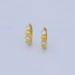 ARETES CANDONGAS DE REGLETA CON CORAZONES EN ORO 18K
