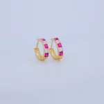 ARETES CANDONGAS TENNIS EN ORO 18K