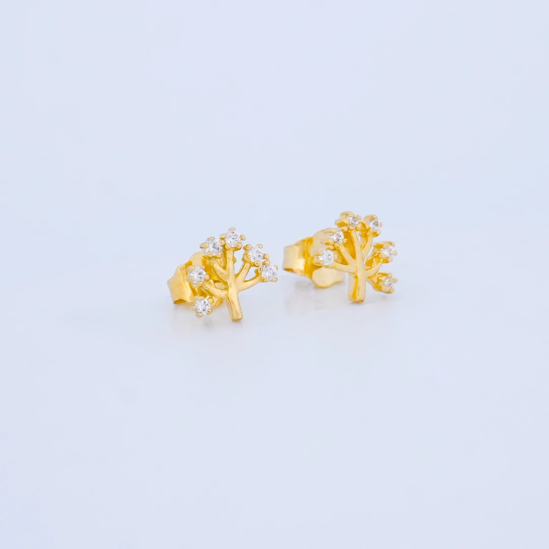 1657446.webp ARETES TOPOS ÁRBOL DE LA VIDA EN ORO 18K - Image 1