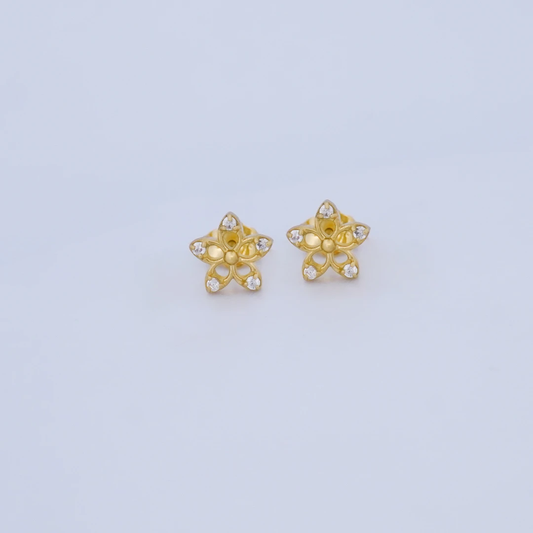 1657447.webp ARETES TOPOS FLOR EN ORO 18K - Image 1