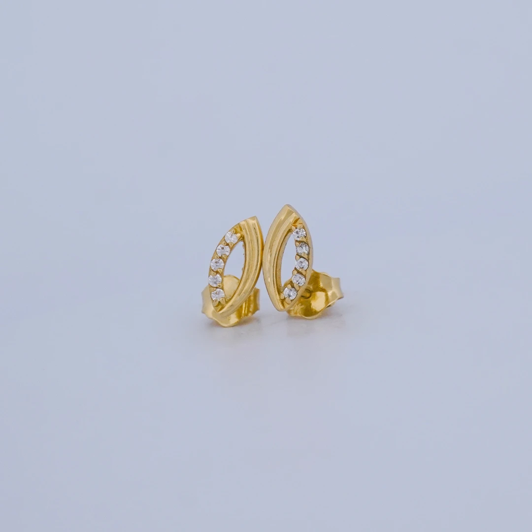 1657448.webp ARETES TOPOS HOJA EN ORO 18K - Image 1