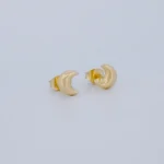 ARETES TOPOS LUNA LISA EN ORO 18K