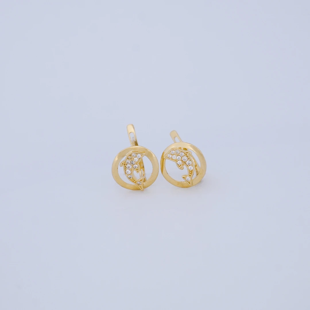 1657477.webp ARETES DELFÍN CON CIERRE CATALÁN EN ORO 18K - Image 1