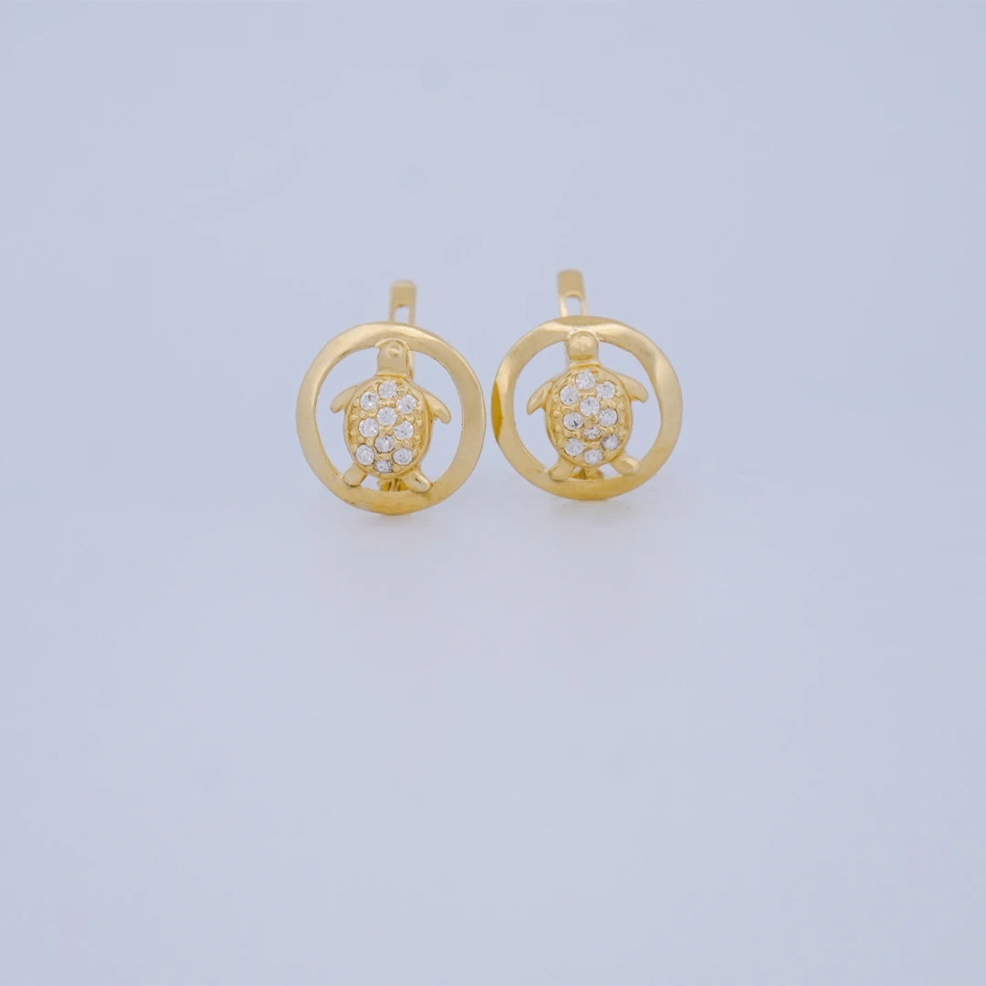 1657480.webp ARETES TORTUGAS CON CIERRE CATALÁN EN ORO 18K - Image 1
