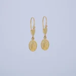 ARETES VIRGEN DE GUADALUPE EN ORO 18K