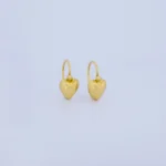 ARETES CORAZÓN LISO EN ORO 18K