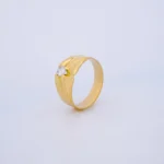 Anillo para Hombre Piedra Blanca en Oro 18 Kilates