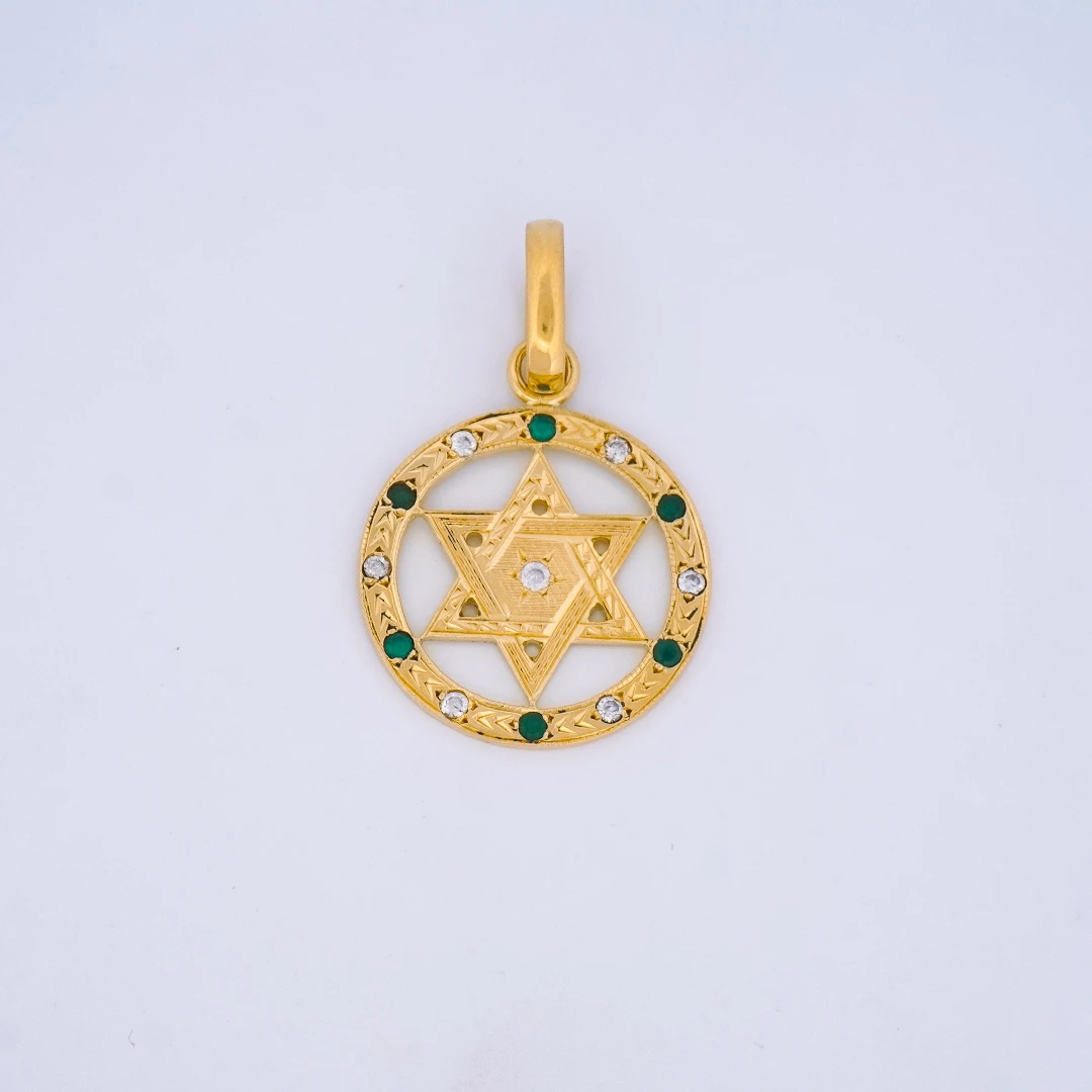 1657521.webp DIJE ESTRELLA CALADA PIEDRAS EN ORO 18 KILATES - Image 1