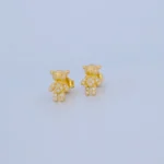 ARETES TOPOS ESTILO TOUS EN ORO 18K