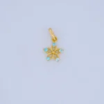 DIJE FLOR CON PIEDRAS EN ORO 18K