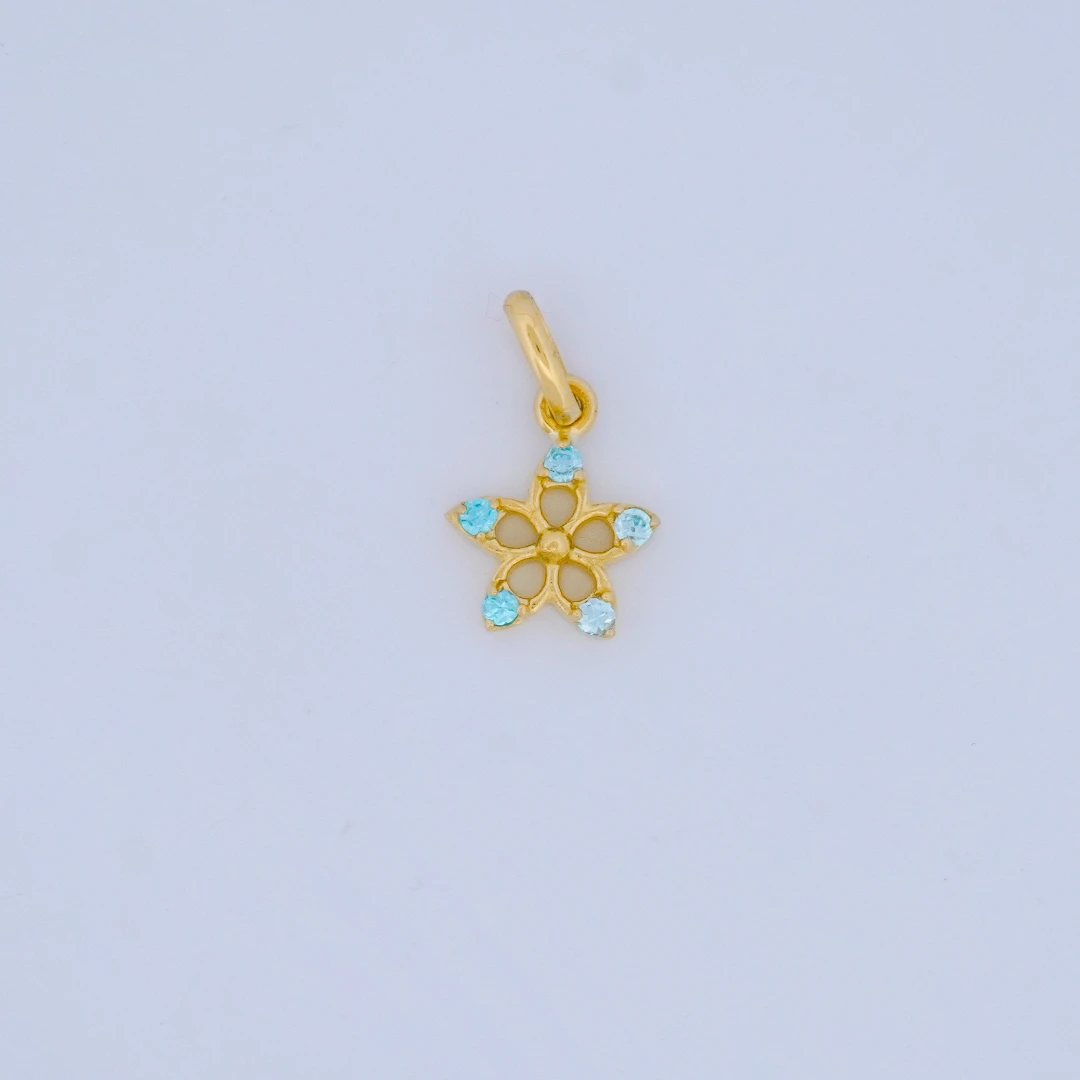 1872421.webp DIJE FLOR CON PIEDRAS EN ORO 18K - Image 1