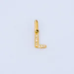 DIJE LETRA L CON PIEDRAS EN ORO 18K