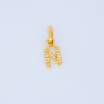 DIJE LETRA N CON PIEDRAS EN ORO 18K