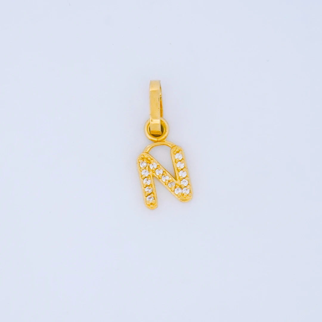 1872441.webp DIJE LETRA N CON PIEDRAS EN ORO 18K - Image 1