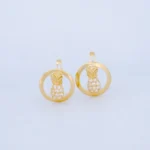 ARETES PIÑA CON CIERRE CATALÁN EN ORO 18K