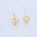 ARETES CORAZÓN CALADO EN ORO 18K
