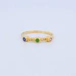 ANILLO PARA DAMA REGLETA CON PIEDRAS EN ORO 18K