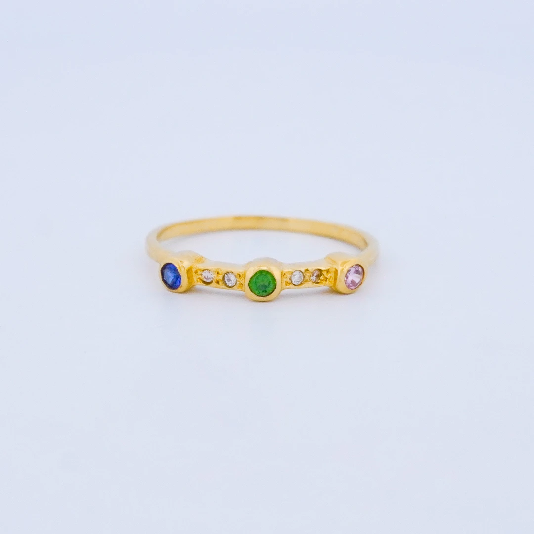 1872452.webp ANILLO PARA DAMA REGLETA CON PIEDRAS EN ORO 18K - Image 1