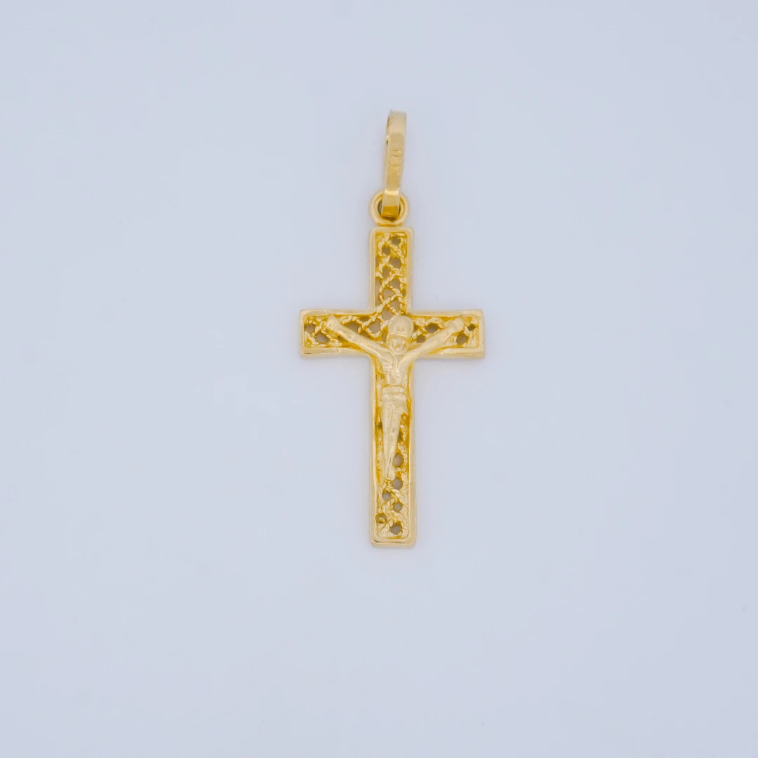 1872453.webp DIJE CRUZ DE CRISTO CALADA EN ORO 18K - Image 1