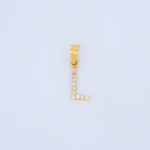 DIJE LETRA L CON PIEDRAS EN ORO 18K