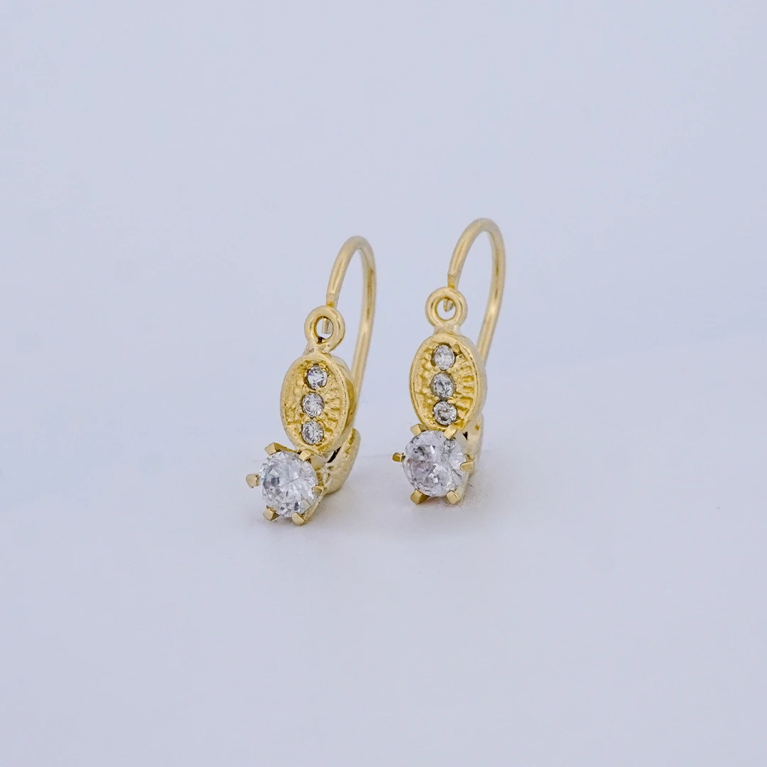 1872471.webp Aretes Piedras Cierre Catalan en Oro 18 Kilates - Image 1