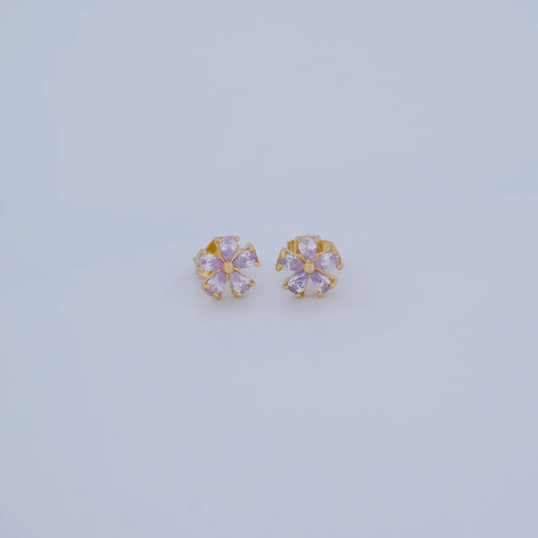 1902833.webp ARETES TOPOS FLOR EN ORO 18K - Image 1