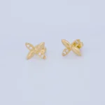 ARETES TOPOS LIBÉLULA EN ORO 18K