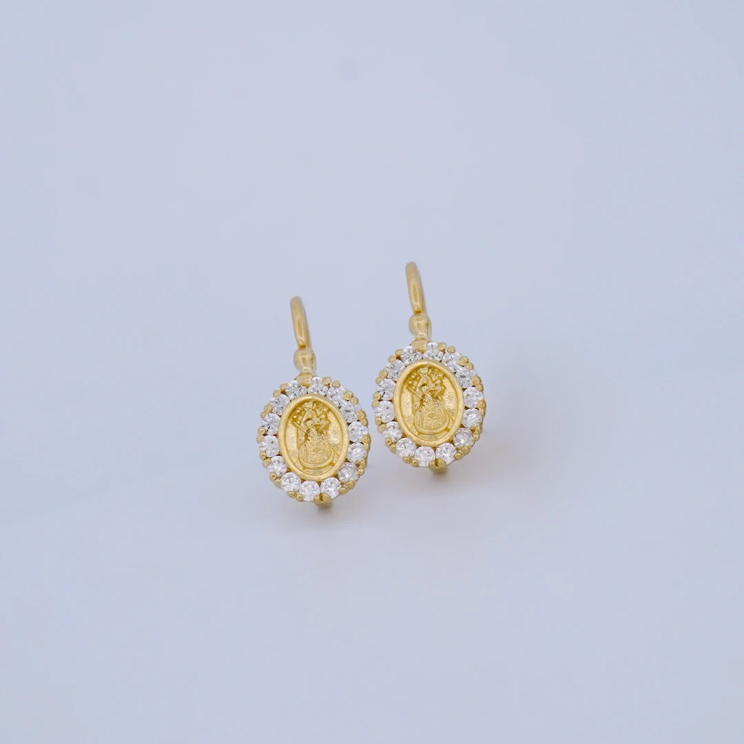1902865.webp ARETES VIRGEN CON PIEDRA EN ORO 18K - Image 1