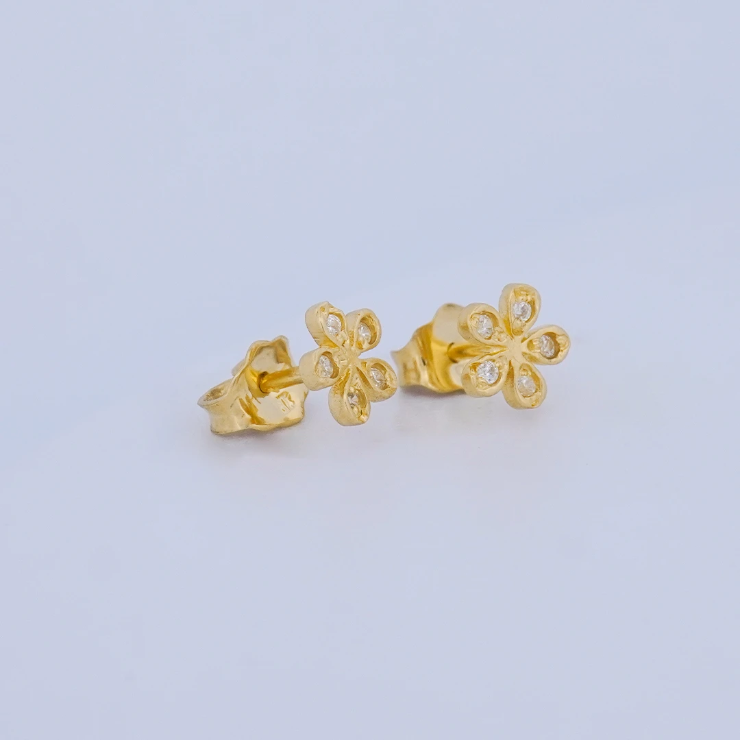 1951423.webp ARETES TOPOS FLOR EN ORO 18K - Image 1