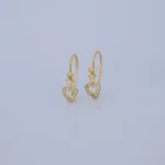 ARETES CORAZÓN CALADO EN ORO 18K
